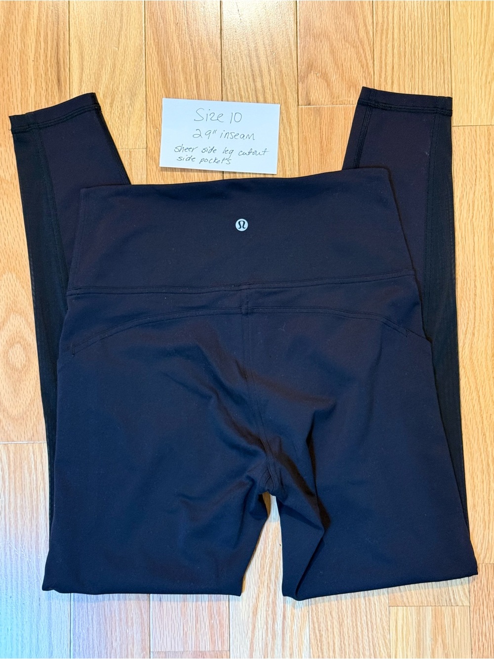 Lululemon Align Black High-Rise Leggings with sheer cutouts